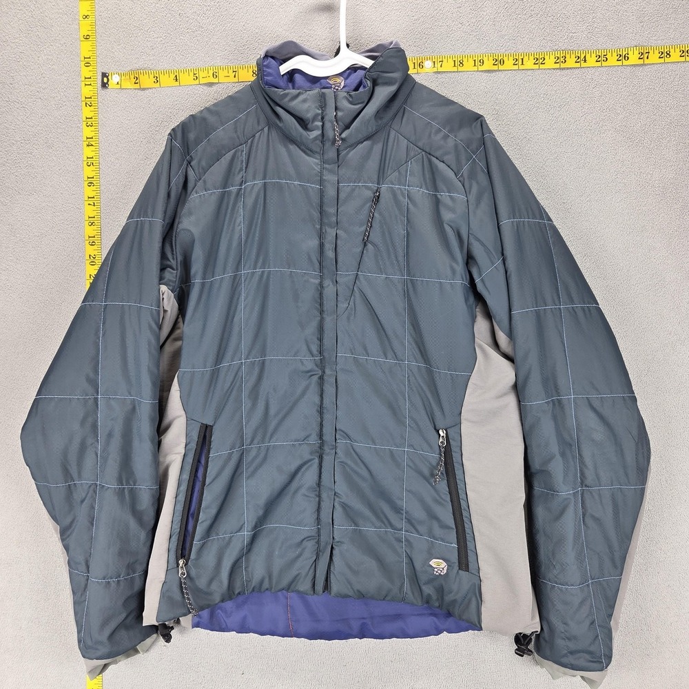 Mountain Hardwear Jacket Womens Medium Gray Purple Reversible PrimaLoft Full Zip